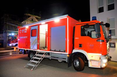 Brand in Anbau von Baeckerei fordert 2 Verletzte und zwei ausgebrannte Wohnungen in Essingen